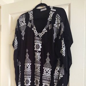 Beautiful Black/White Embroidered Shirt, New